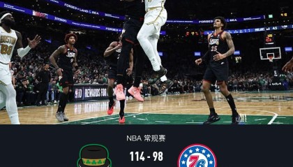 亚博体育-凯尔特人114-98力克76人，布朗27+8+8，马克西空砍33分